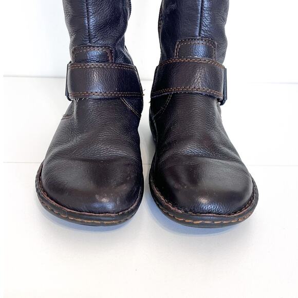 BOC Born Womens Boots Size 38 US 7 Brown Leather Knee High Riding Buckle Comfort - Picture 7 of 12